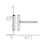 Chisel Stainless Steel Polished Bar Post Earrings