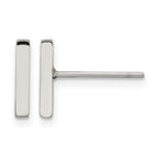 Chisel Stainless Steel Polished Bar Post Earrings