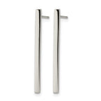 Chisel Stainless Steel Polished Bar Post Earrings