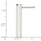 Chisel Stainless Steel Polished Bar Post Earrings
