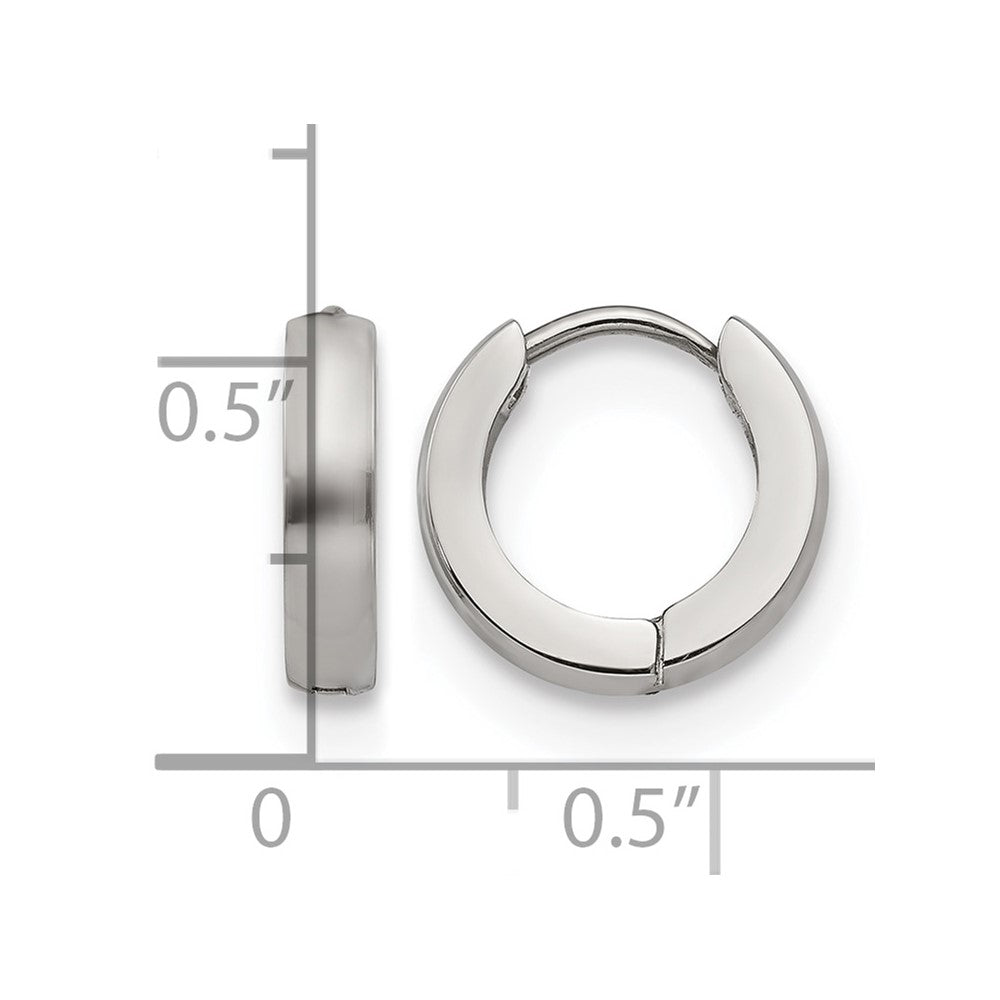 Chisel Stainless Steel Polished 3mm Hinged Hoop Earrings