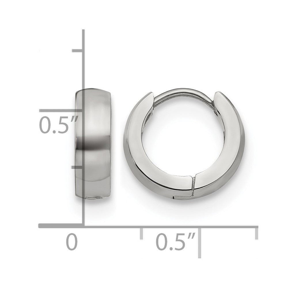 Chisel Stainless Steel Polished 4mm Hinged Hoop Earrings