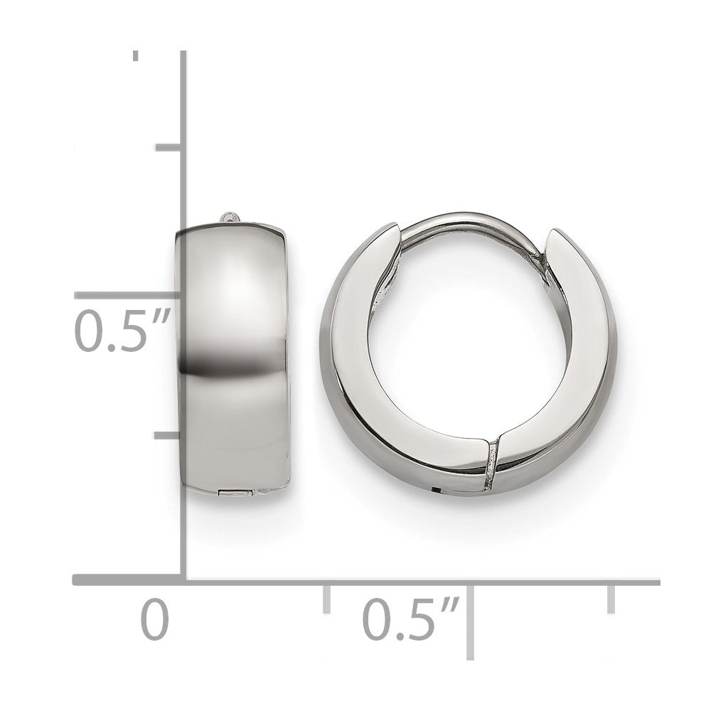 Chisel Stainless Steel Polished 5mm Hinged Hoop Earrings