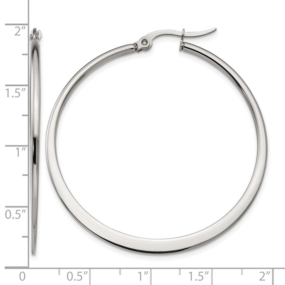 Chisel Stainless Steel Polished 43mm Diameter Hoop Earrings