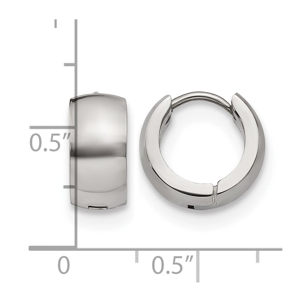 Chisel Stainless Steel Polished 6mm Hinged Hoop Earrings