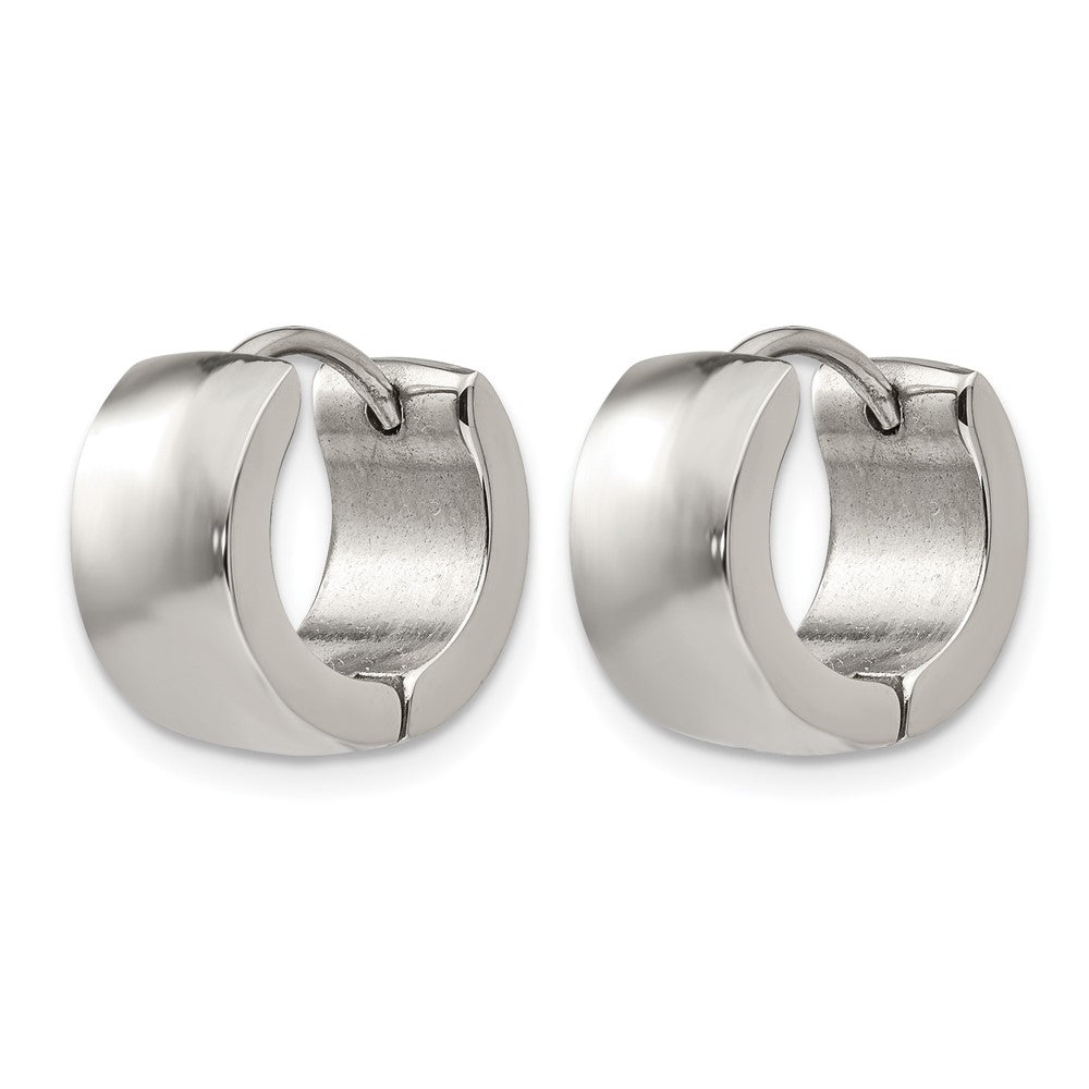 Chisel Stainless Steel Polished 7mm Hinged Hoop Earrings