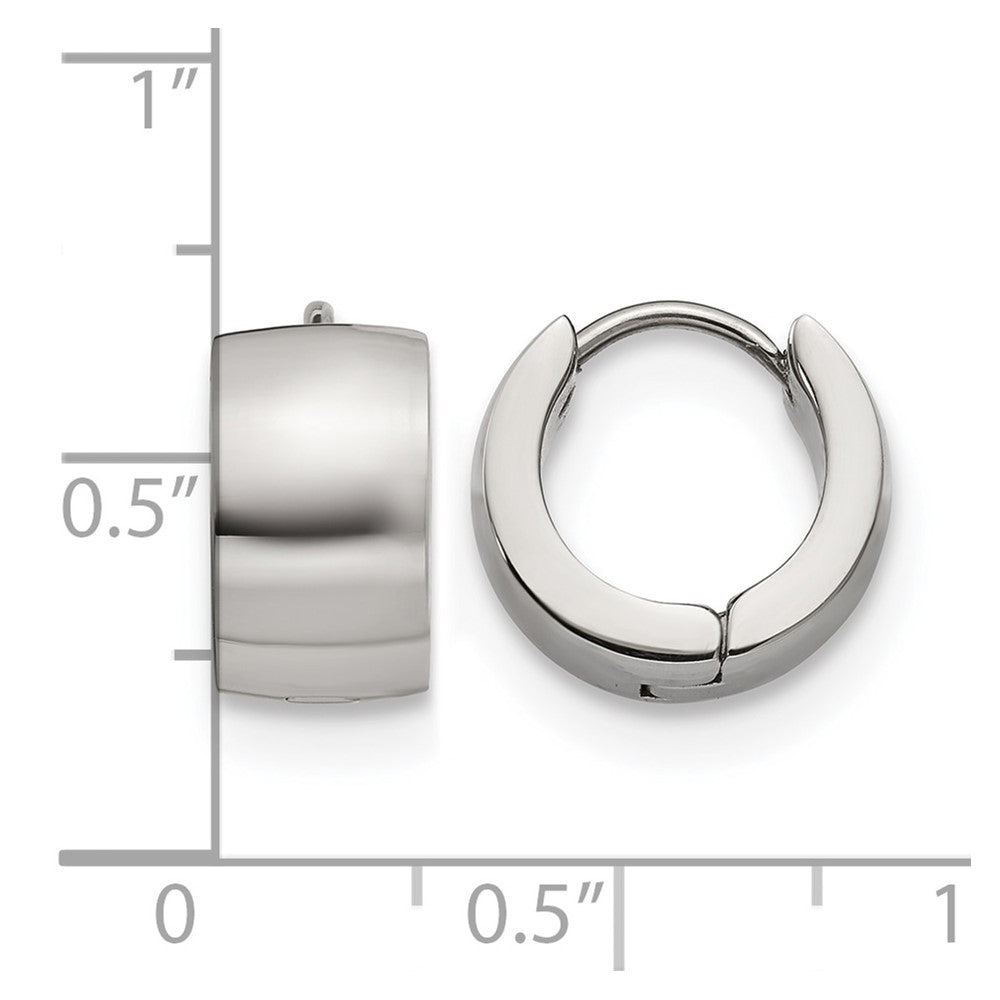 Chisel Stainless Steel Polished 7mm Hinged Hoop Earrings