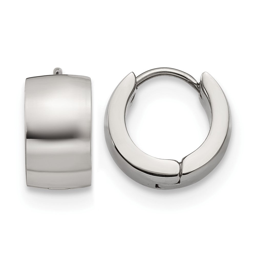 Chisel Stainless Steel Polished 7mm Hinged Hoop Earrings