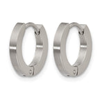 Chisel Stainless Steel Brushed and Polished 2mm Hinged Hoop Earrings