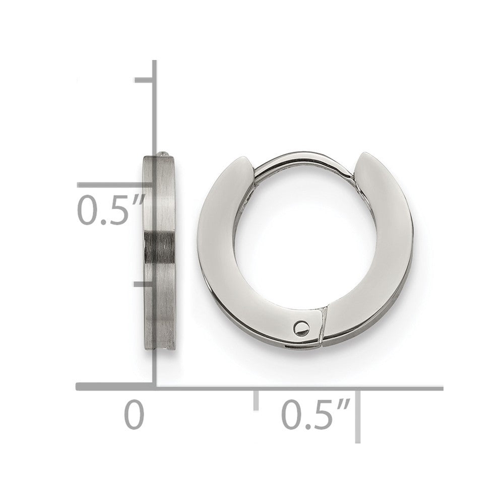 Chisel Stainless Steel Brushed and Polished 2mm Hinged Hoop Earrings
