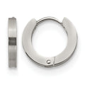 Chisel Stainless Steel Brushed and Polished 2mm Hinged Hoop Earrings