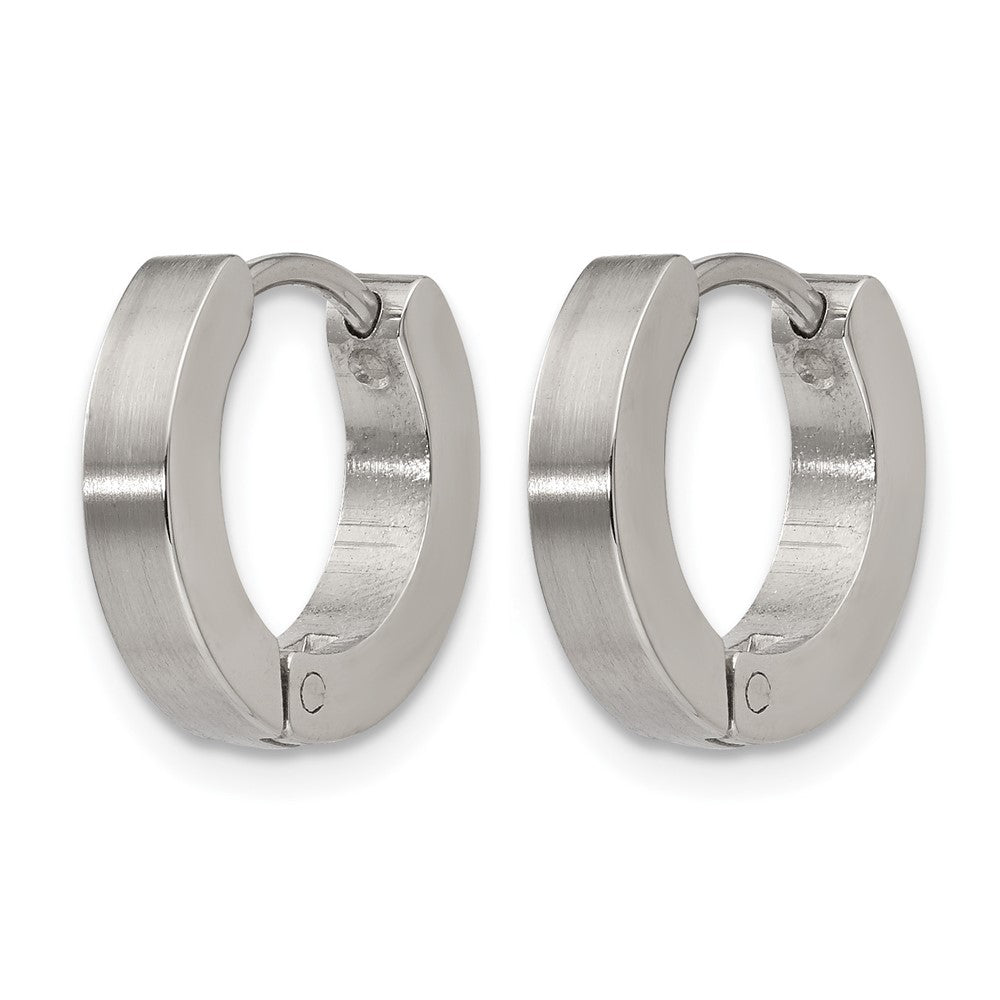 Chisel Stainless Steel Brushed and Polished 3mm Hinged Hoop Earrings