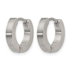 Chisel Stainless Steel Brushed and Polished 3mm Hinged Hoop Earrings