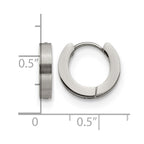 Chisel Stainless Steel Brushed and Polished 3mm Hinged Hoop Earrings