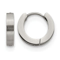 Chisel Stainless Steel Brushed and Polished 3mm Hinged Hoop Earrings