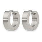 Chisel Stainless Steel Brushed and Polished 4mm Hinged Hoop Earrings