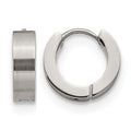 Chisel Stainless Steel Brushed and Polished 4mm Hinged Hoop Earrings