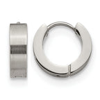 Chisel Stainless Steel Brushed and Polished 4mm Hinged Hoop Earrings