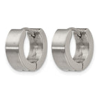 Chisel Stainless Steel Brushed and Polished 5mn Hinged Hoop Earrings