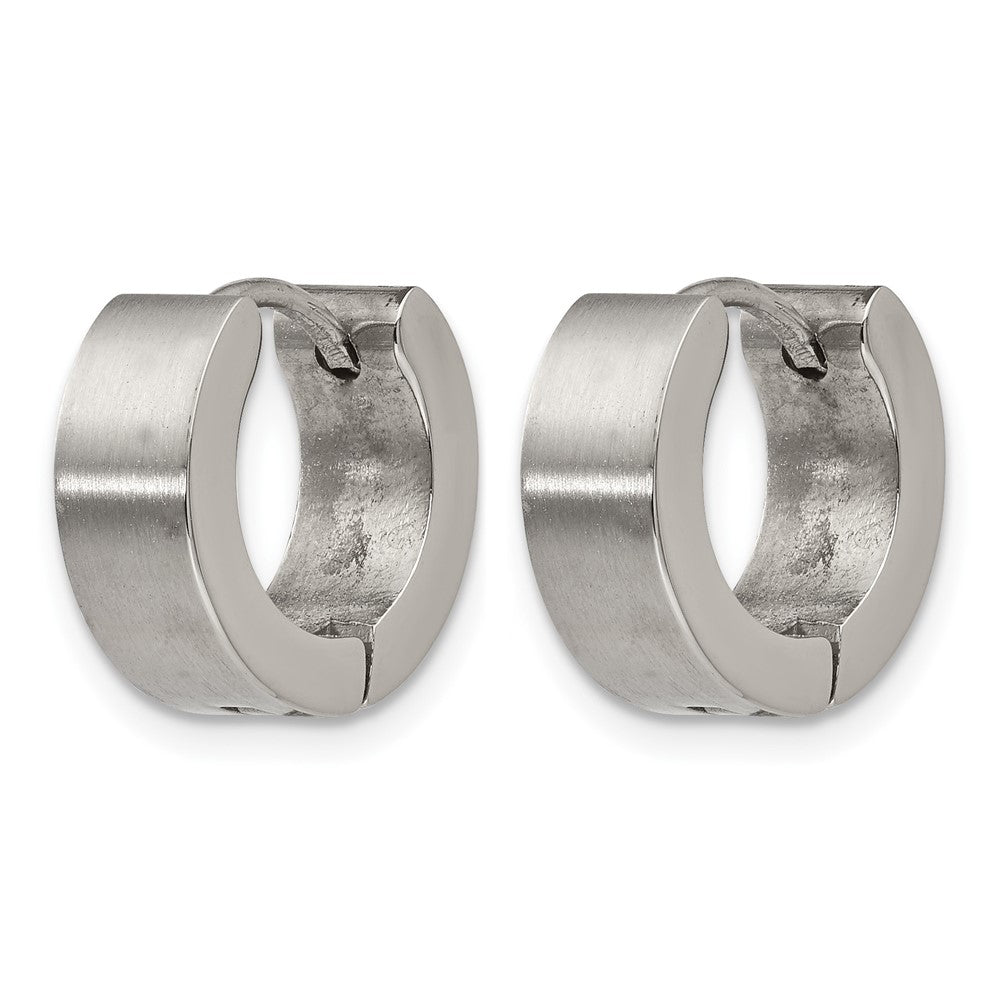 Chisel Stainless Steel Brushed and Polished 5mn Hinged Hoop Earrings