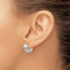 Chisel Stainless Steel Brushed and Polished 6mm Hinged Hoop Earrings