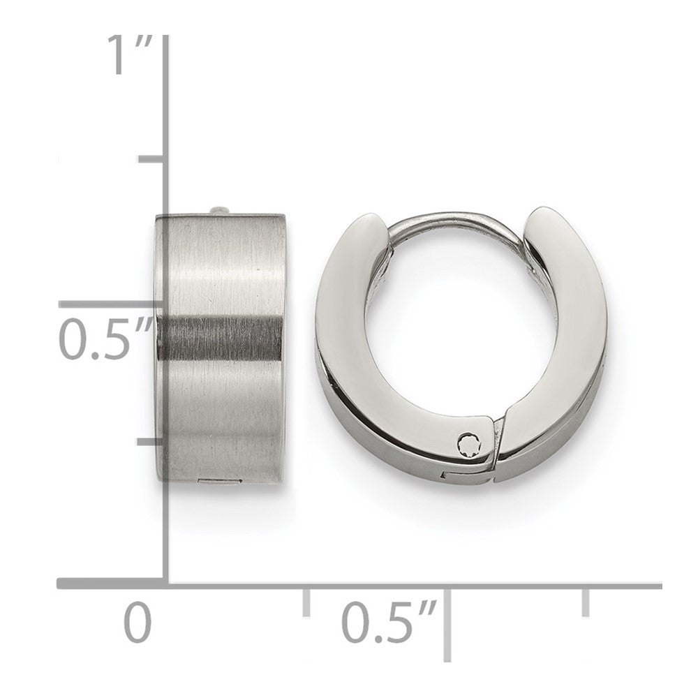 Chisel Stainless Steel Brushed and Polished 6mm Hinged Hoop Earrings