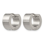 Chisel Stainless Steel Brushed and Polished 7mm Hinged Hoop Earrings