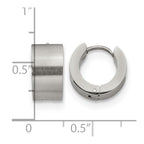 Chisel Stainless Steel Brushed and Polished 7mm Hinged Hoop Earrings