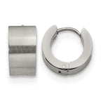 Chisel Stainless Steel Brushed and Polished 7mm Hinged Hoop Earrings