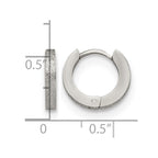 Chisel Stainless Steel Polished and Sandblasted 2mm Hinged Hoop Earrings
