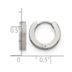 Chisel Stainless Steel Polished and Sandblasted 3mm Hinged Hoop Earrings