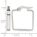 Chisel Stainless Steel Polished 20mm Square Hoop Earrings