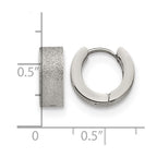 Chisel Stainless Steel Polished and Sandblasted 5mm Hinged Hoop Earrings