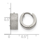 Chisel Stainless Steel Polished and Sandblasted 6mm Hinged Hoop Earrings