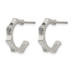 Chisel Stainless Steel Polished Studded Post Hoop Earrings