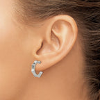 Chisel Stainless Steel Polished Studded Post Hoop Earrings