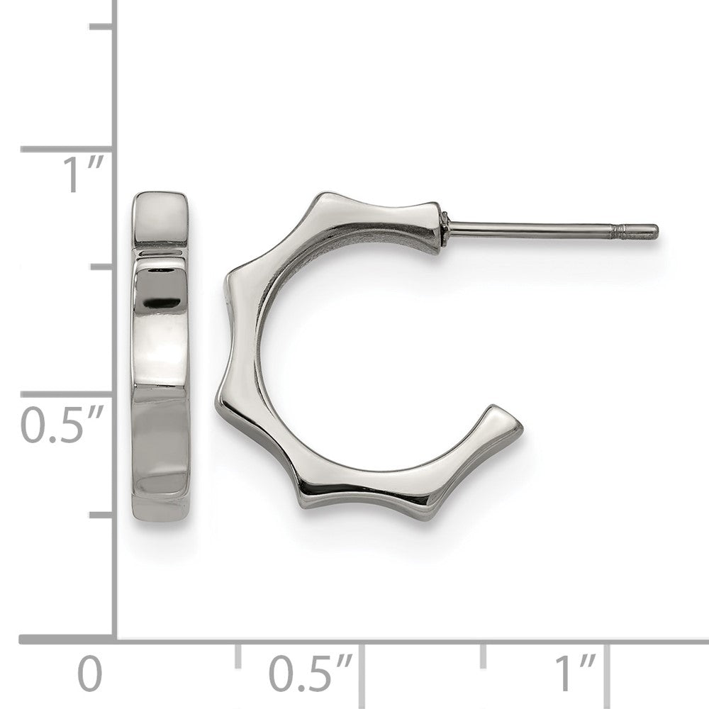 Chisel Stainless Steel Polished Studded Post Hoop Earrings