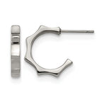 Chisel Stainless Steel Polished Studded Post Hoop Earrings