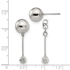 Stainless Steel Polished w/Preciosa Crystal Front/Back Post Dangle