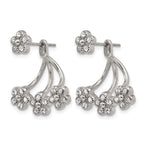 Stainless Steel Polished w/Preciosa Crystal Post w/Jacket Earrings