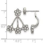 Stainless Steel Polished w/Preciosa Crystal Post w/Jacket Earrings