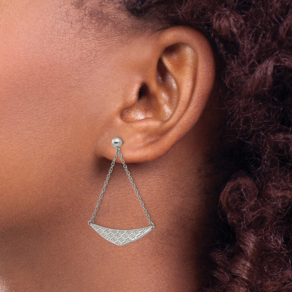 Stainless Steel Polished Post Dangle Earrings
