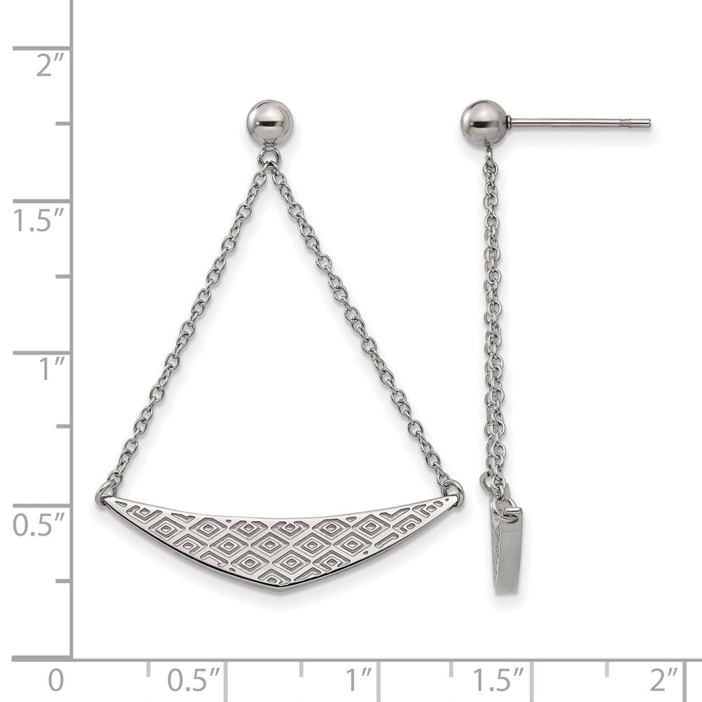 Stainless Steel Polished Post Dangle Earrings