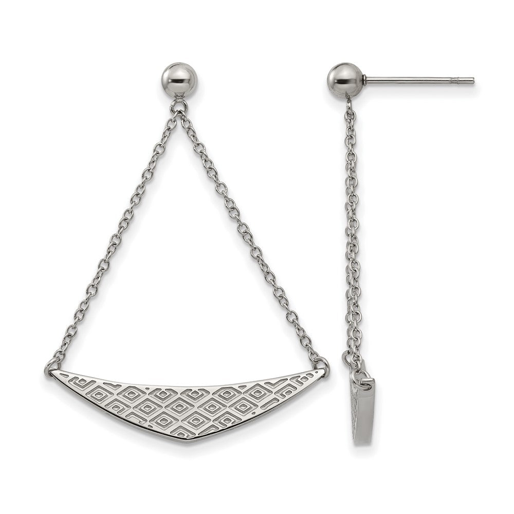 Stainless Steel Polished Post Dangle Earrings
