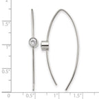Chisel Stainless Steel Polished CZ Threader Earrings