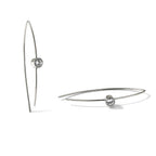 Chisel Stainless Steel Polished CZ Threader Earrings