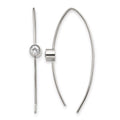 Chisel Stainless Steel Polished CZ Threader Earrings
