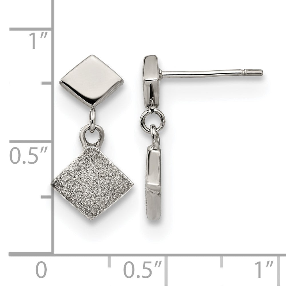 Chisel Stainless Steel Polished Laser-cut Post Dangle Earrings