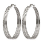 Chisel Stainless Steel Polished Wire Hoop Earrings