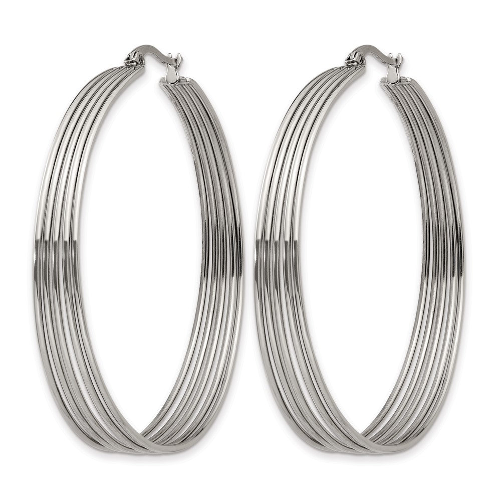 Chisel Stainless Steel Polished Wire Hoop Earrings